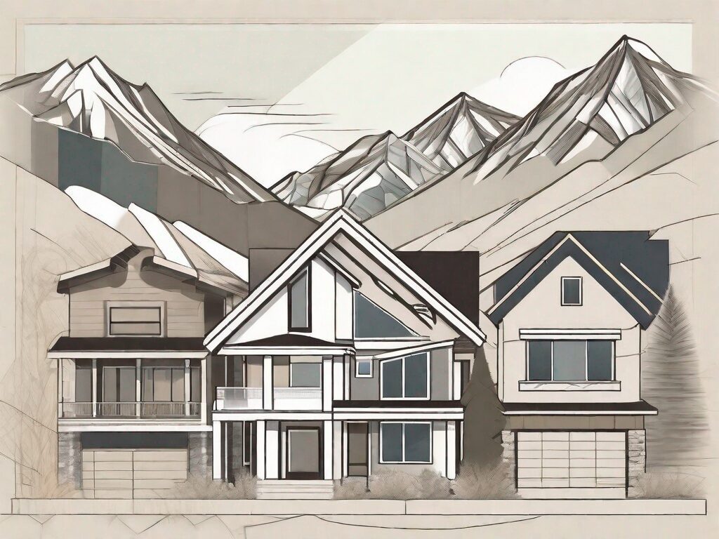 A variety of architectural styles of houses representative of colorado