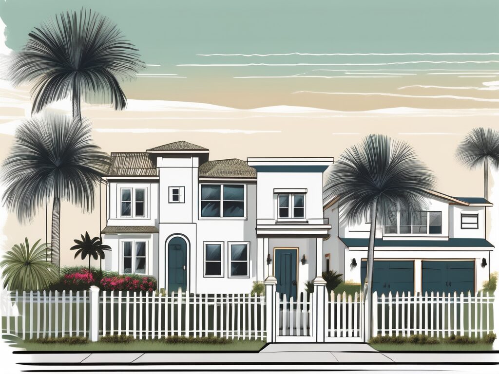 A picturesque palm beach shores florida neighborhood with various homes