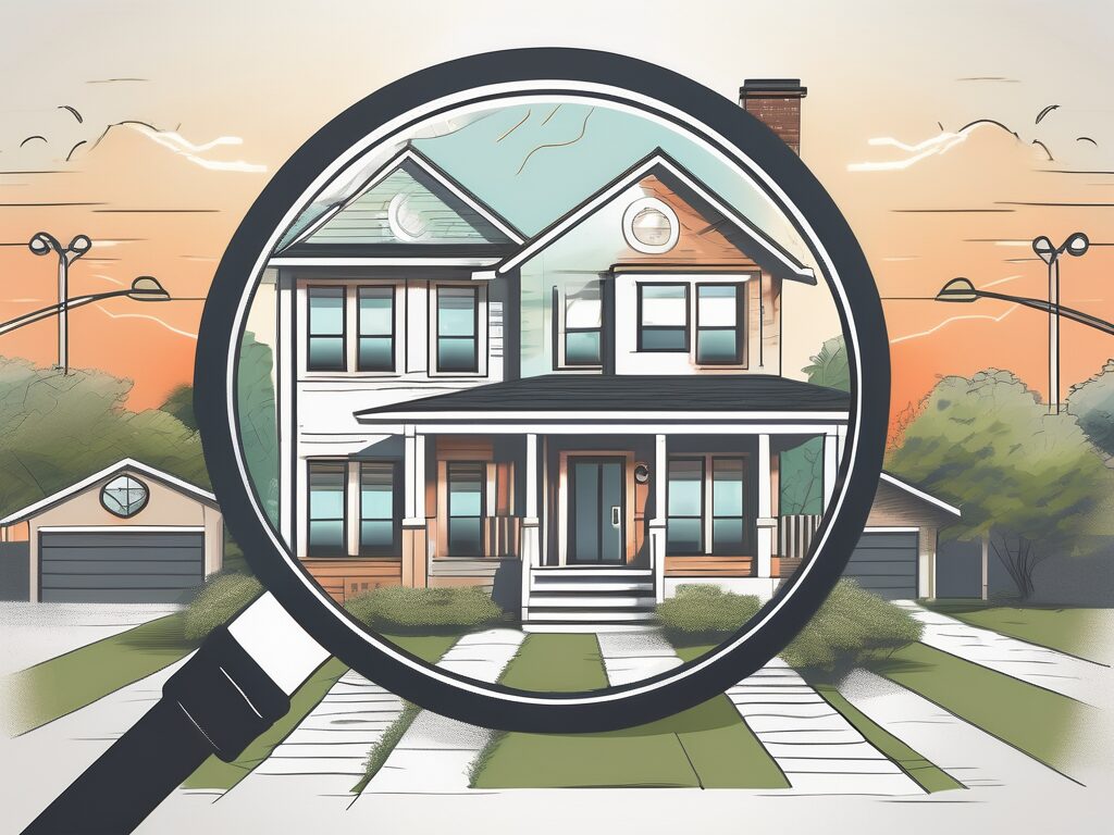 A suburban house in sunrise