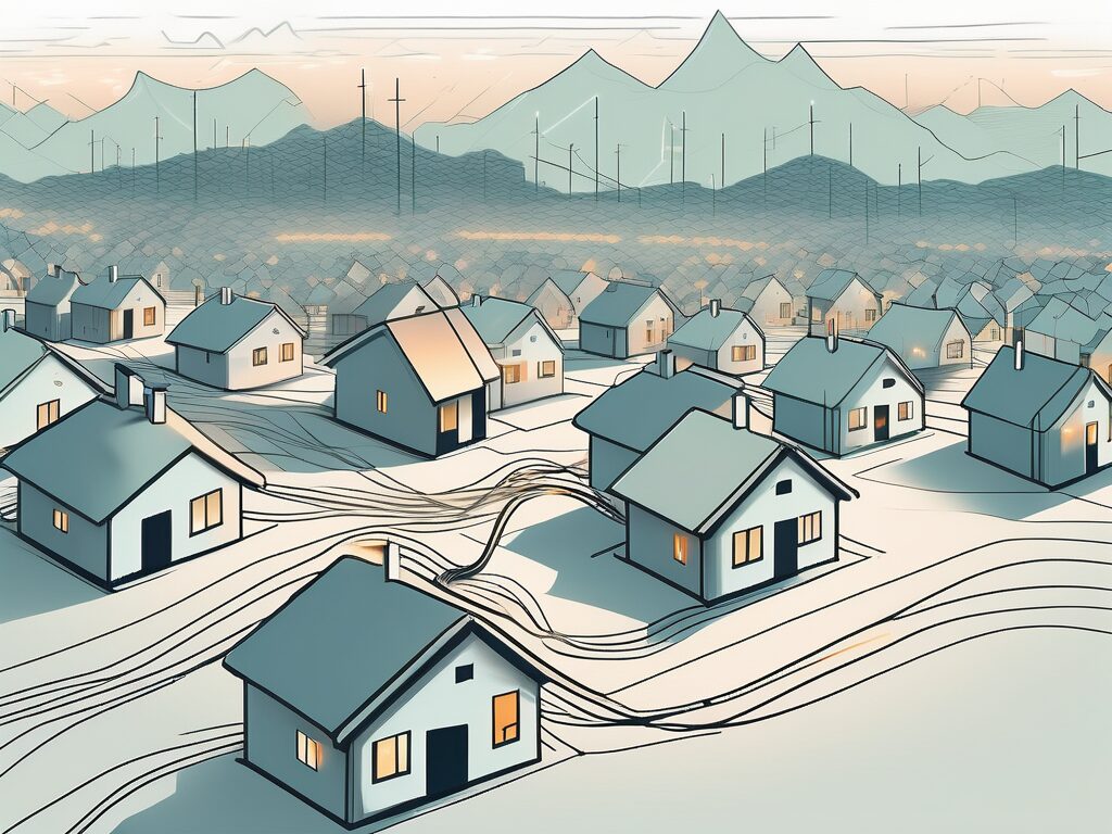 A vast landscape of houses with a large