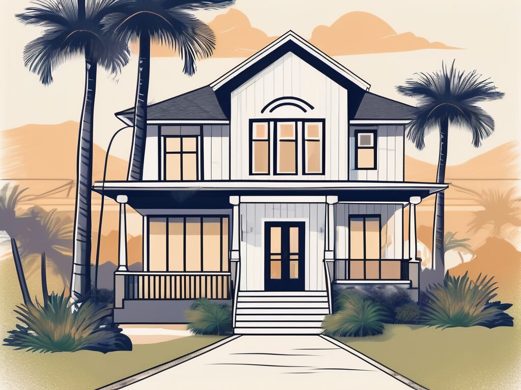 A picturesque house with a 'for sale' sign in the front yard