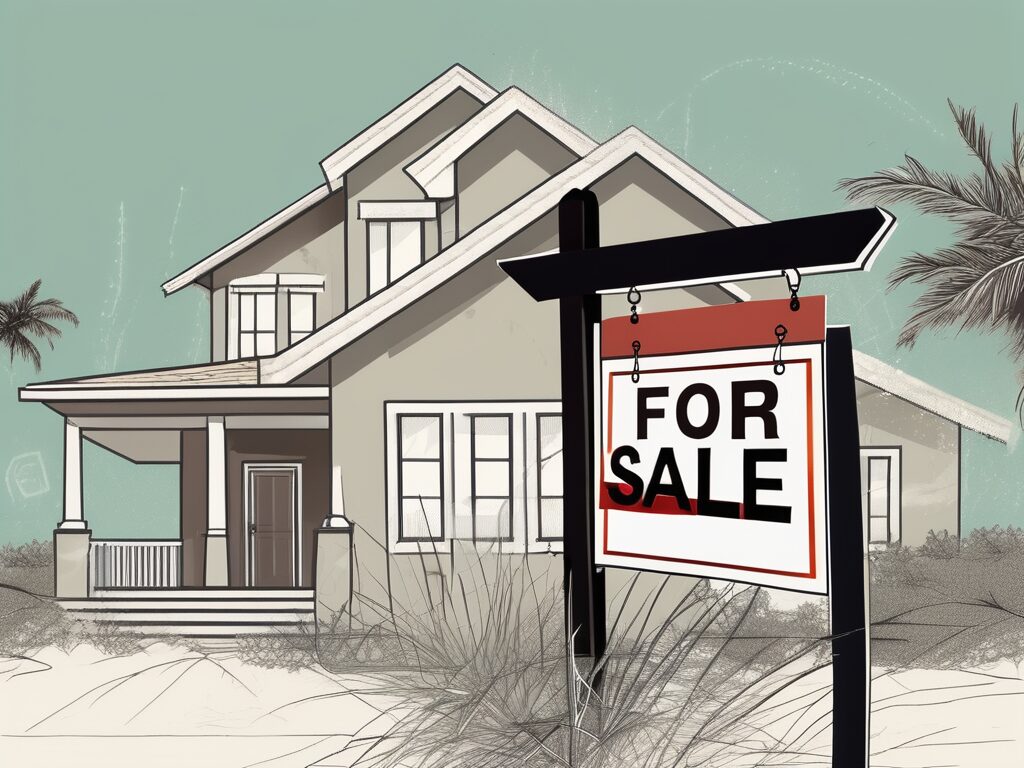 A house with a "for sale" sign on st. pete beach