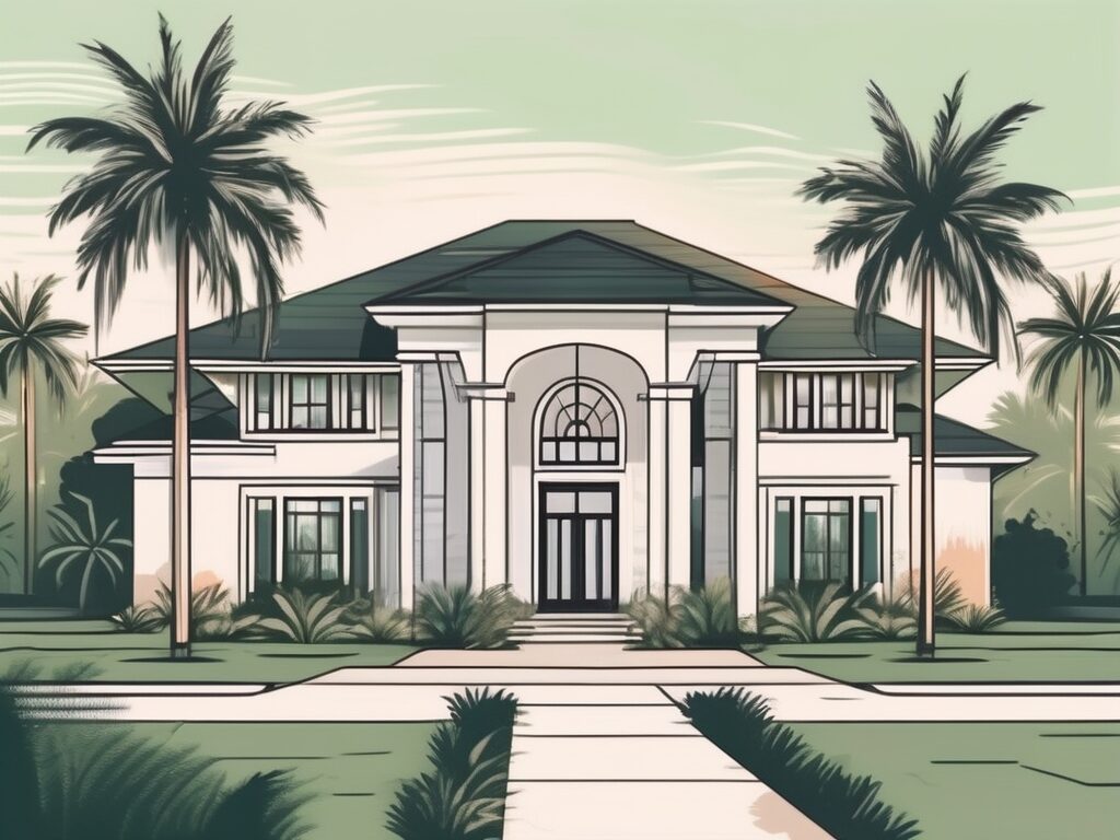 A pristine house with a 'sold' sign on the front yard