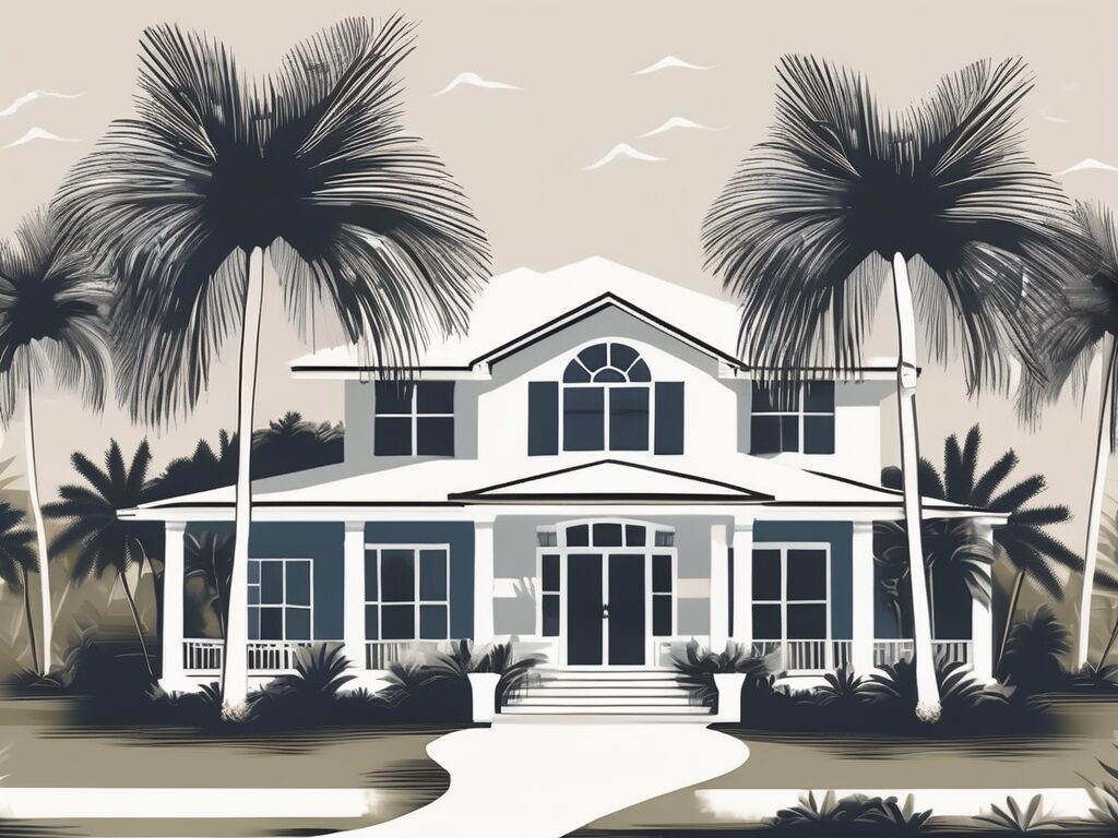 A picturesque house in palmetto bay with a "for sale" sign in the front yard