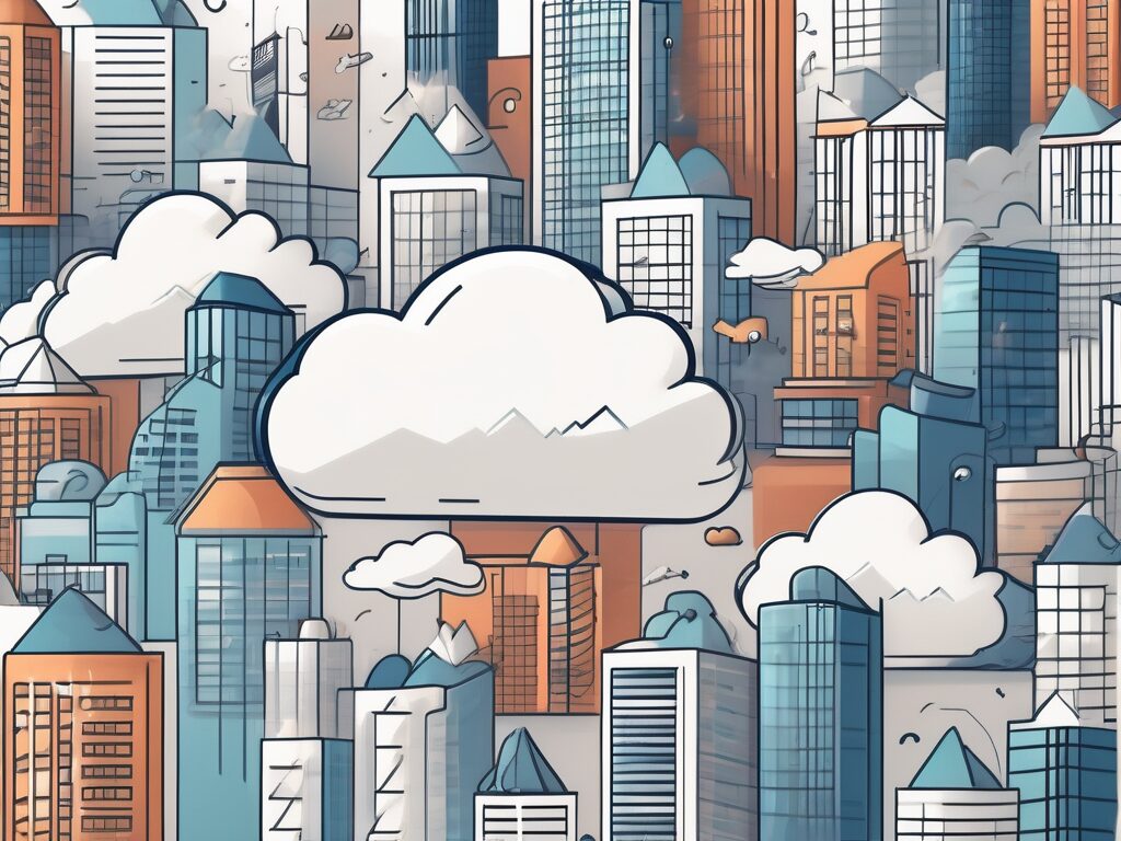 A cityscape with various types of real estate properties