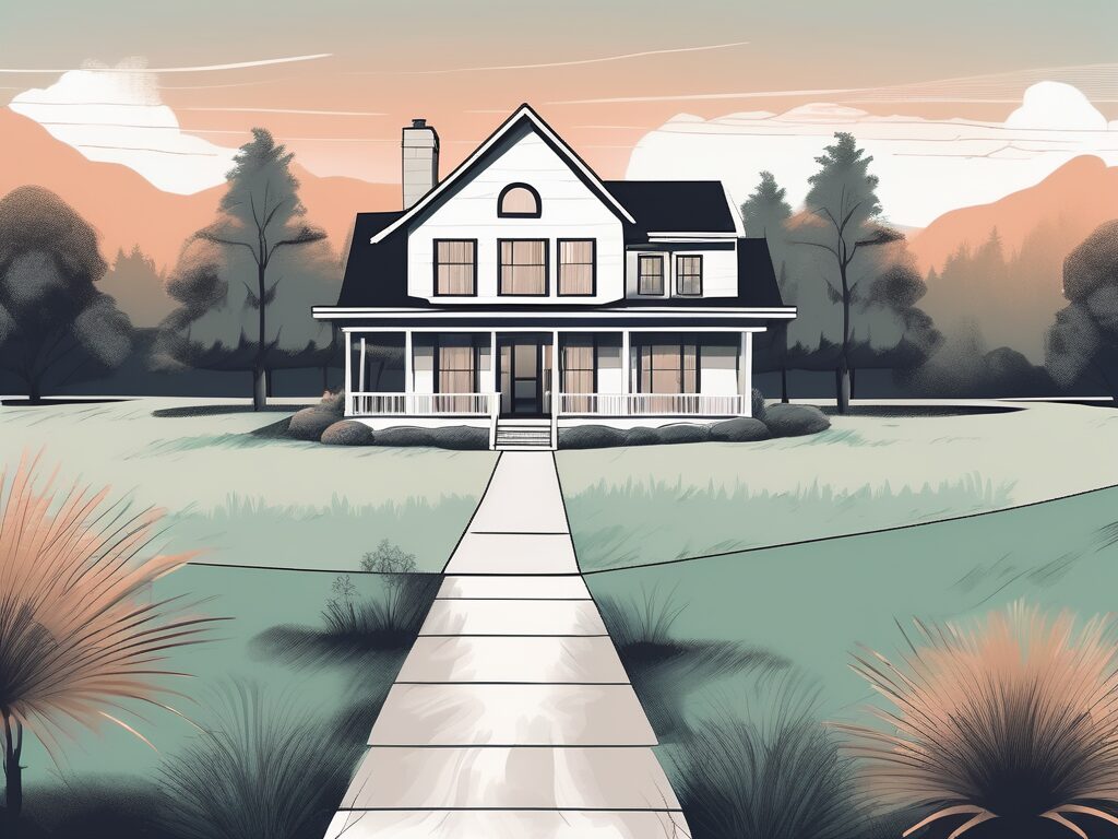 A traditional home with a 'for sale' sign in the front yard