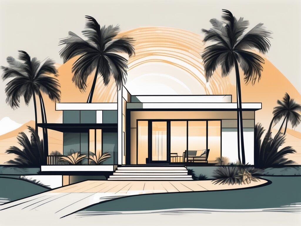 A beautiful home in golden beach with a for-sale sign in the front yard