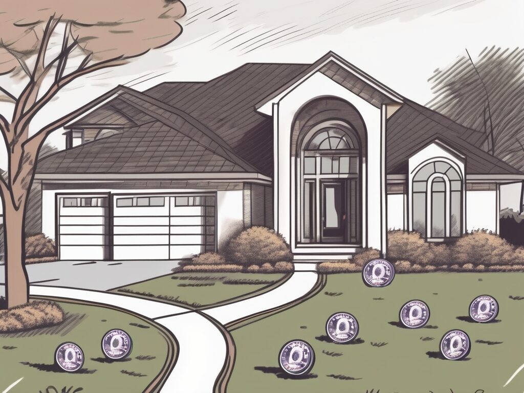 A typical home in manalapan with a "for sale" sign on the front lawn