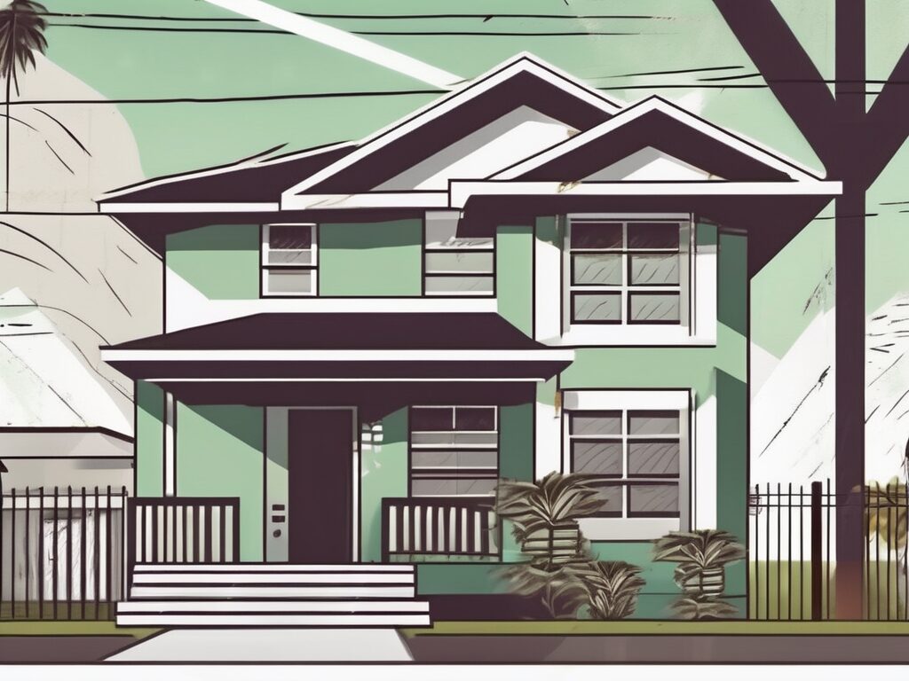 A typical home in opa-locka with a for-sale sign in the front yard