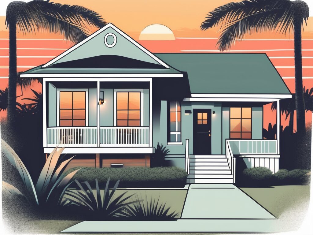 A house with a 'for sale' sign in the yard