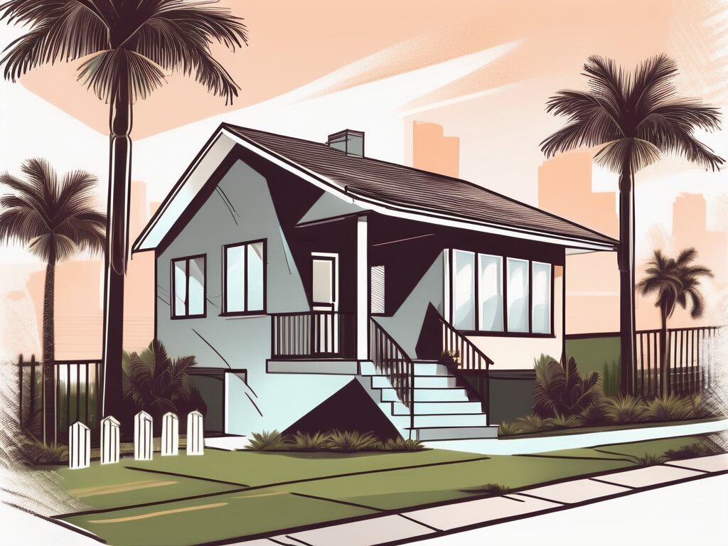 A house with a for sale sign in the front yard