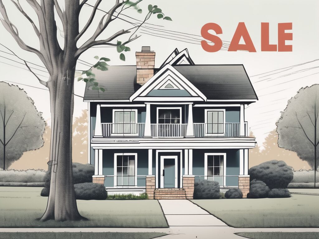 A traditional home in raiford with a "for sale" sign in the front yard