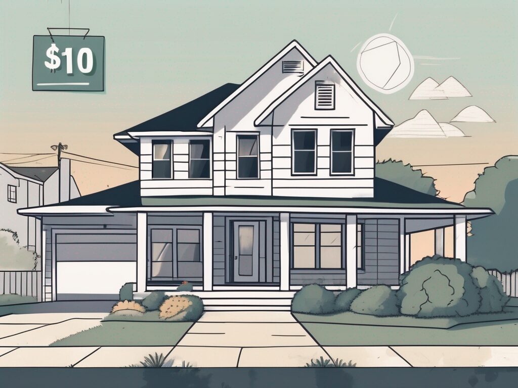 A typical springfield home with a for-sale sign in the front yard