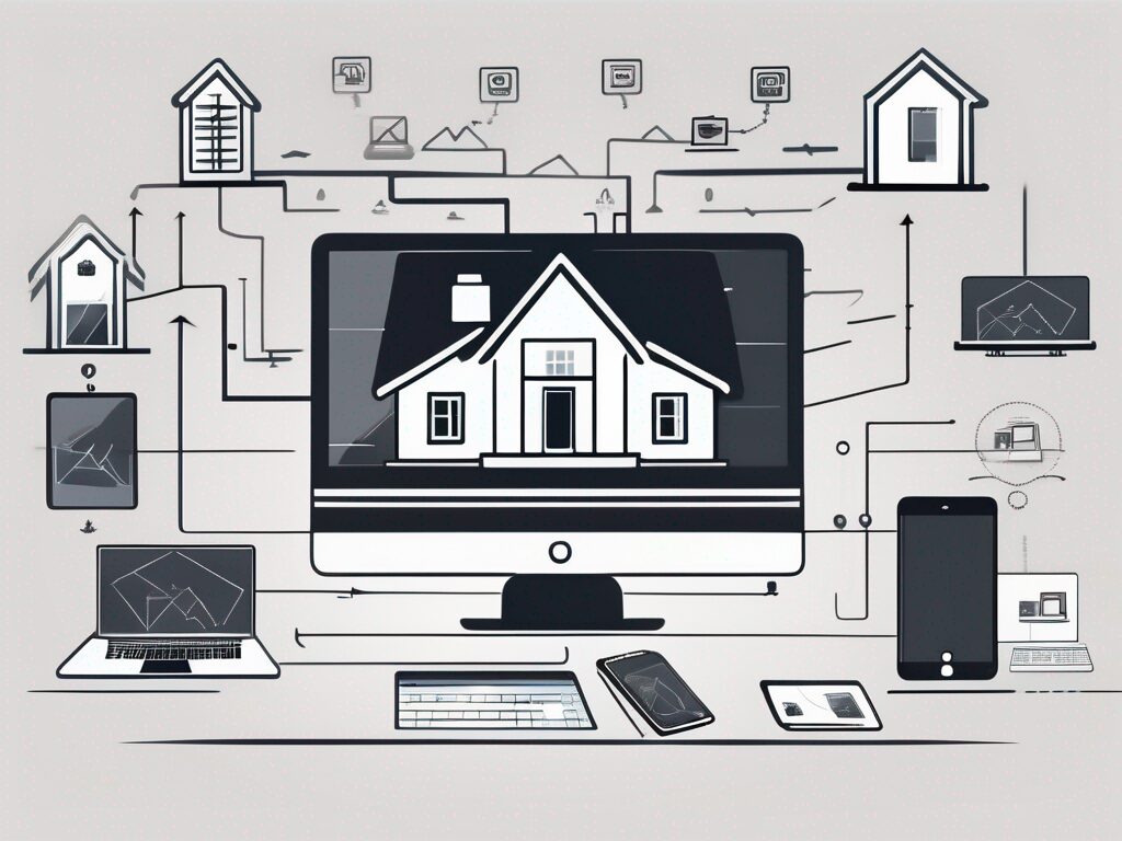 A modern home with digital devices like a laptop