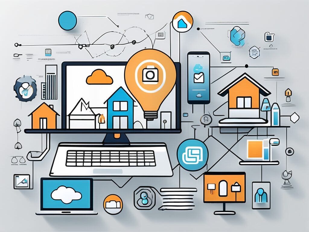 A digital interface with real estate properties displayed