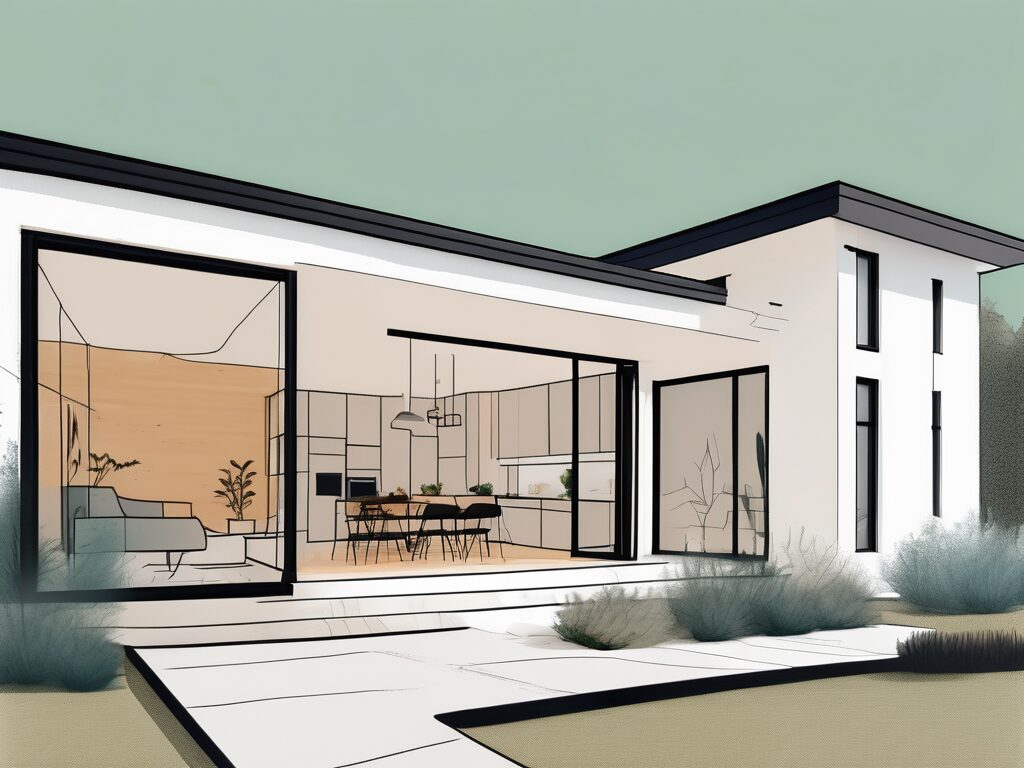 A modern home in dundee with a virtual tour interface on a screen