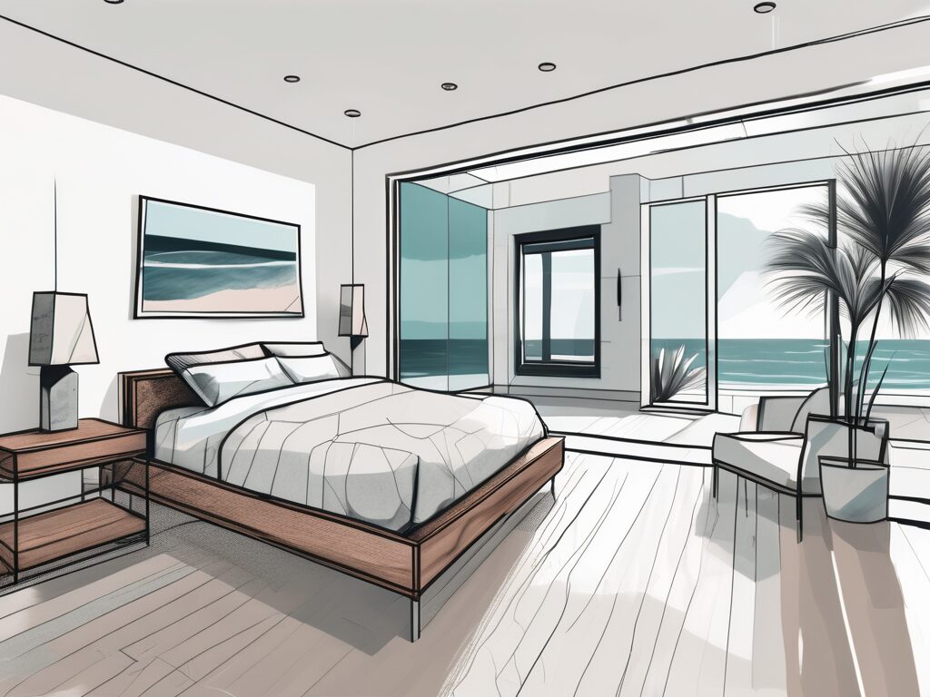 A modern home in jacksonville beach with a virtual reality headset floating above it