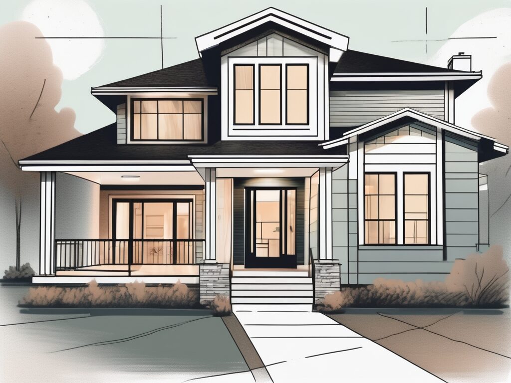 A modern home in leesburg with various digital markers indicating a virtual tour