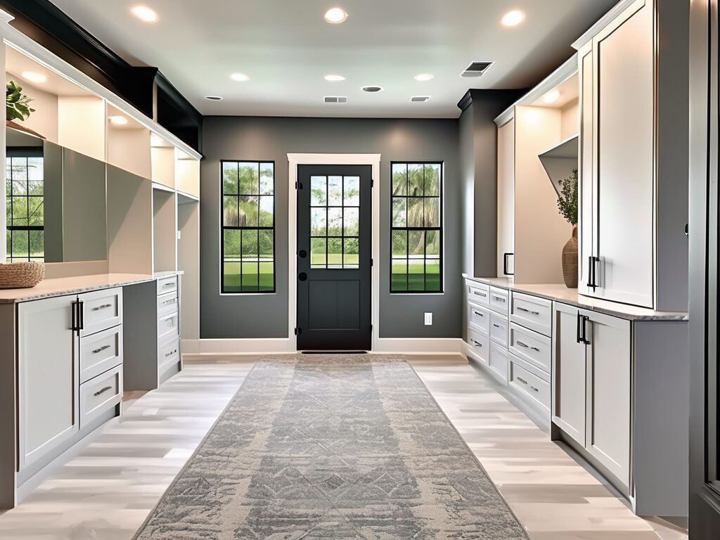 A transformed mudroom in a house in gretna