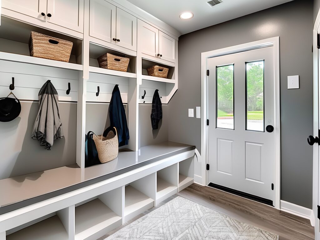 A transformed mudroom in a springfield