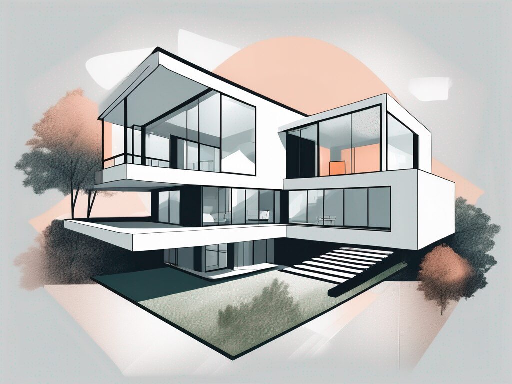 A modern home in virginia gardens with a virtual reality headset floating above it