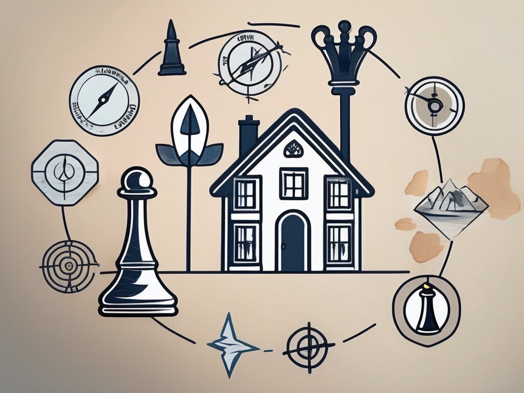 A magnet pulling in symbolic representations of houses towards a signpost labeled 'apopka'