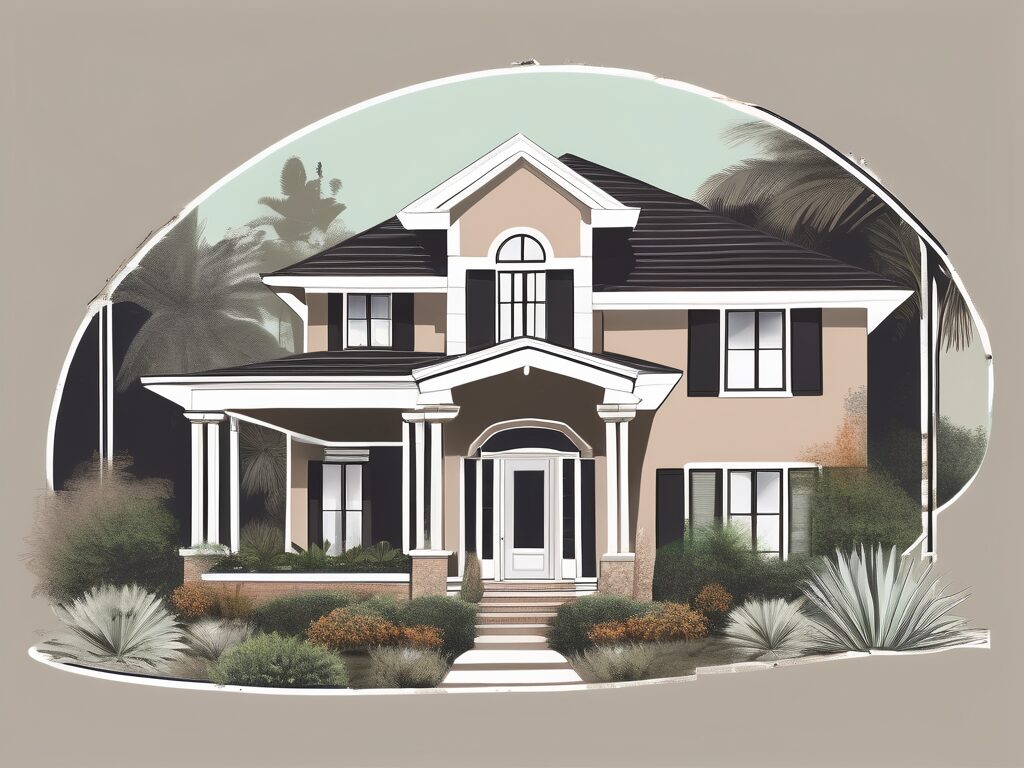 A magnifying glass over a stylish house in dunnellon