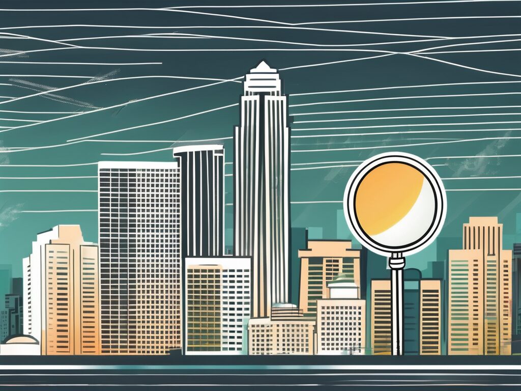 A sunny miami skyline with a few prominent buildings