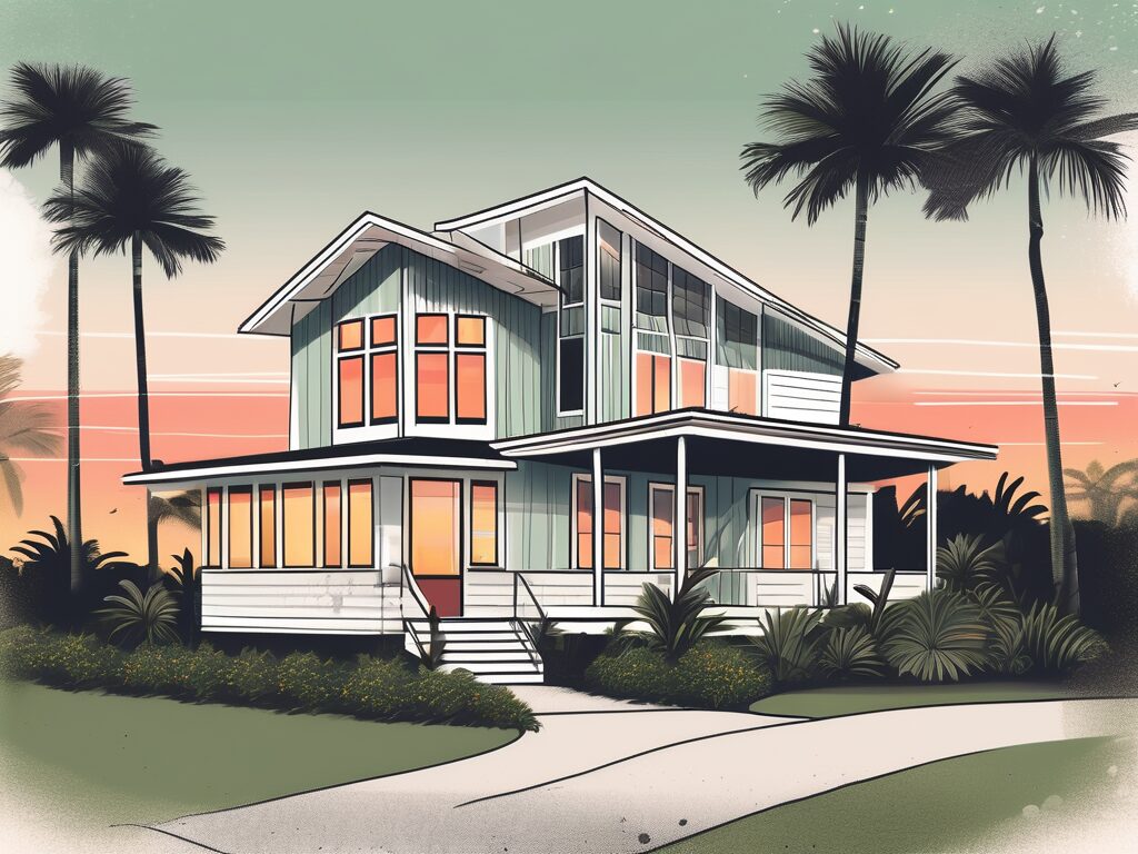 An attractive vero beach house with a 'sold' sign in the front yard