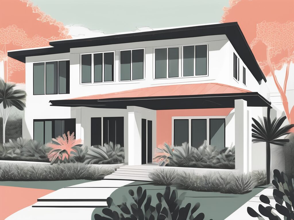 A stylish coral gables home with visible home improvements such as a freshly painted facade