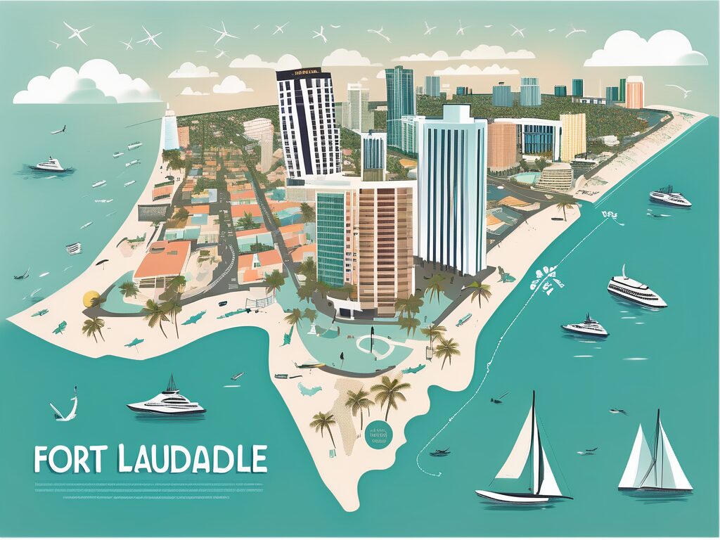 A map highlighting fort lauderdale in florida