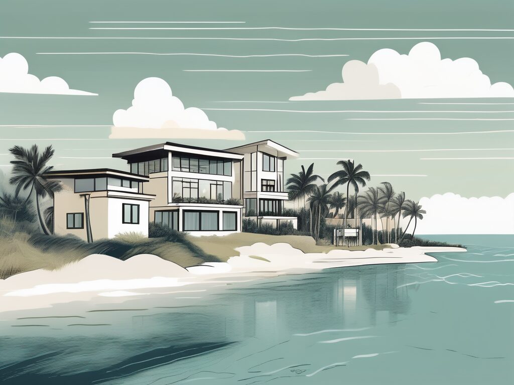 A picturesque jupiter inlet colony landscape with a few prominent buildings