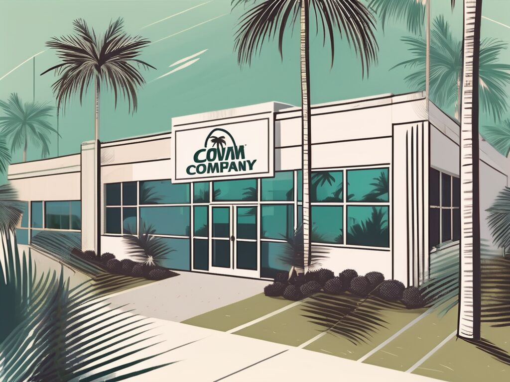 A quaint office building with a title company sign on it