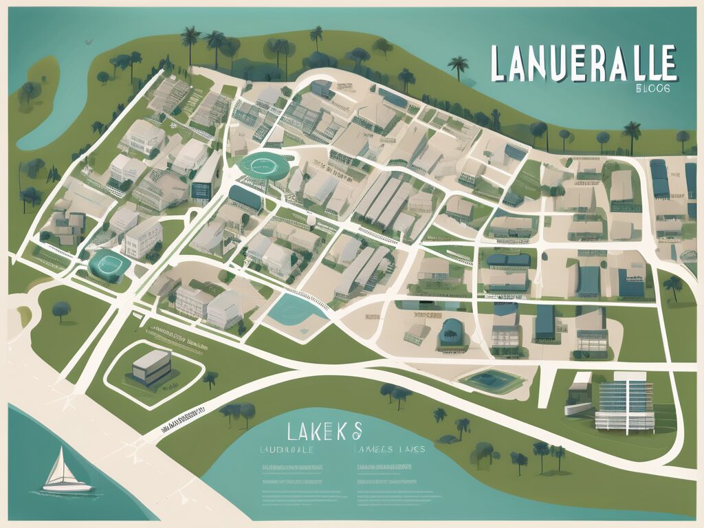 A detailed map of lauderdale lakes