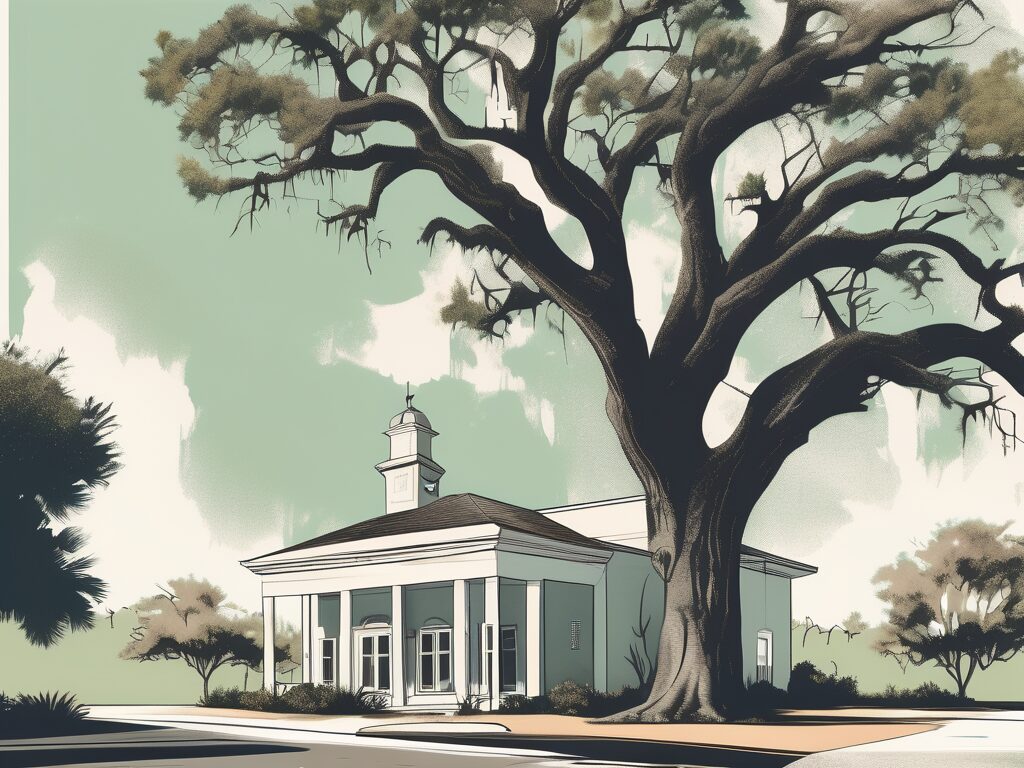 A picturesque live oak