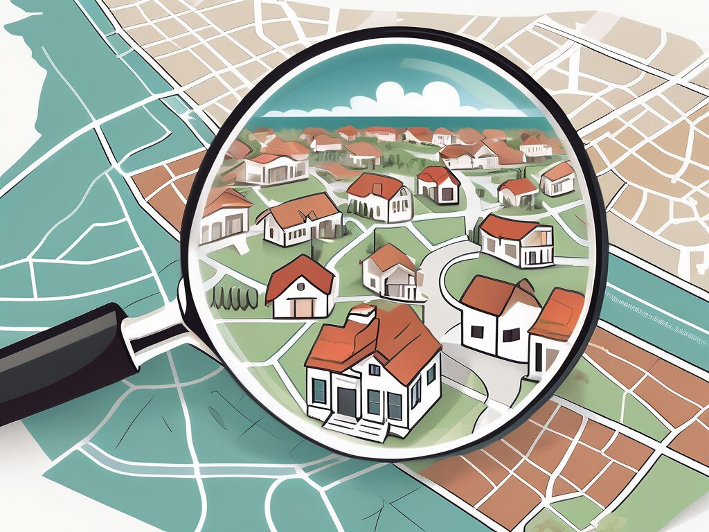 A magnifying glass focusing on a map of naples