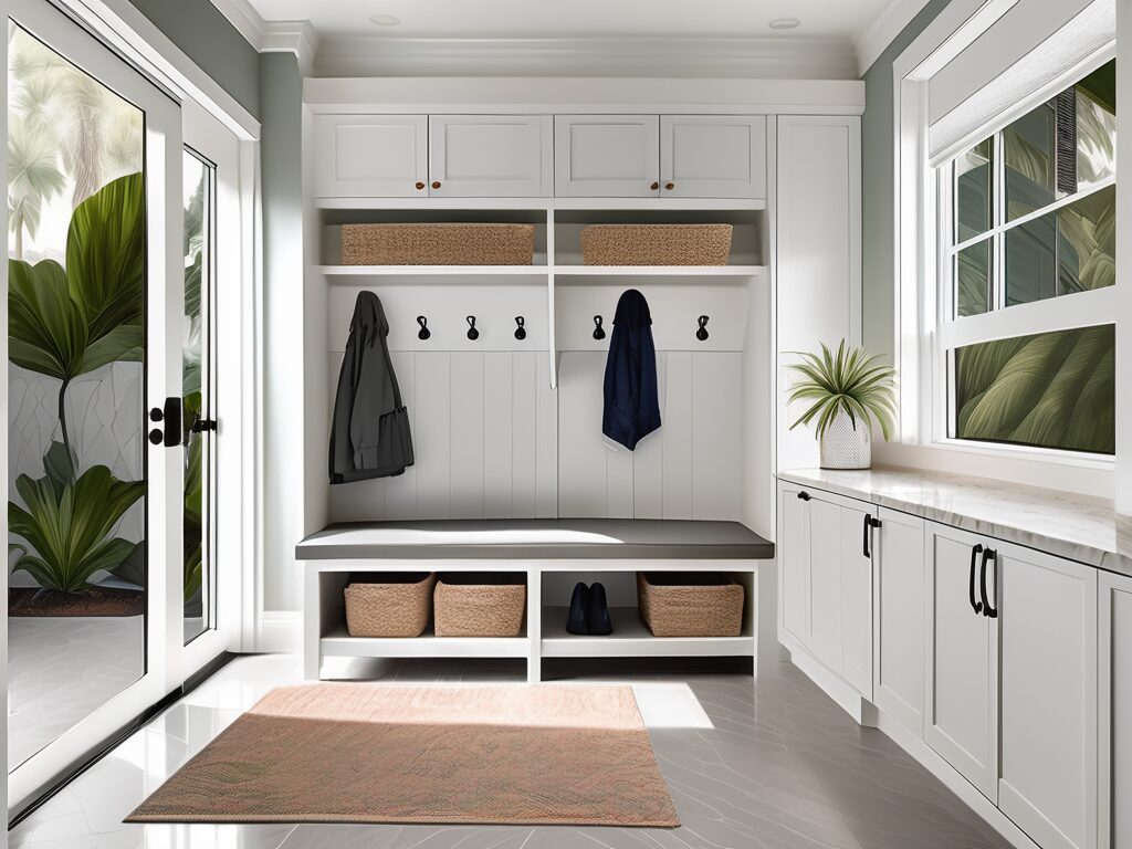A transformed mudroom in a florida home