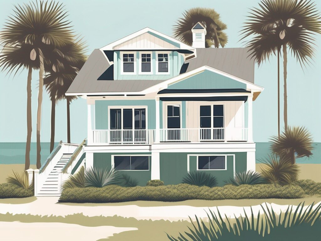 A charming beach house in st. augustine with visible home improvements like a fresh paint job