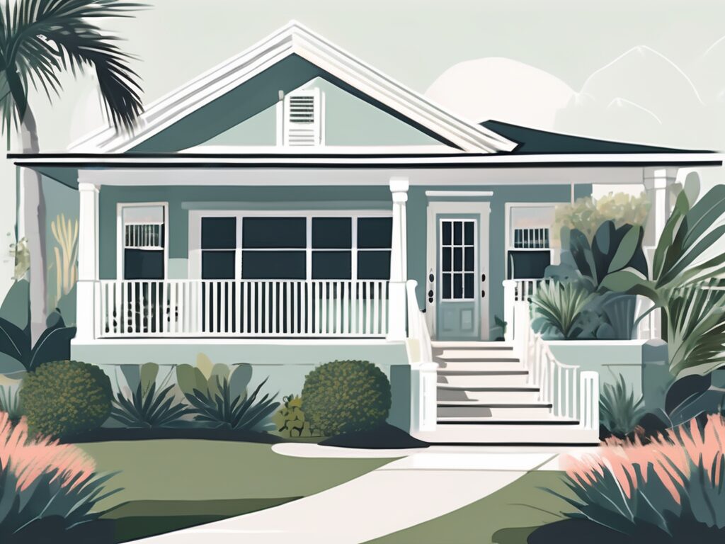 A charming west palm beach house with noticeable home improvements like a fresh coat of paint