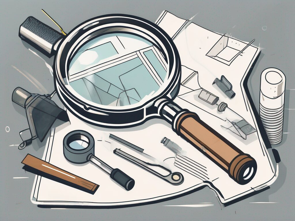 A belleair home with various inspection tools like a magnifying glass