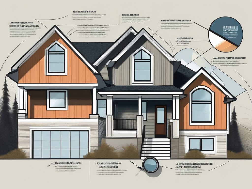 A home in campbellton with various inspection labels on different parts such as the roof
