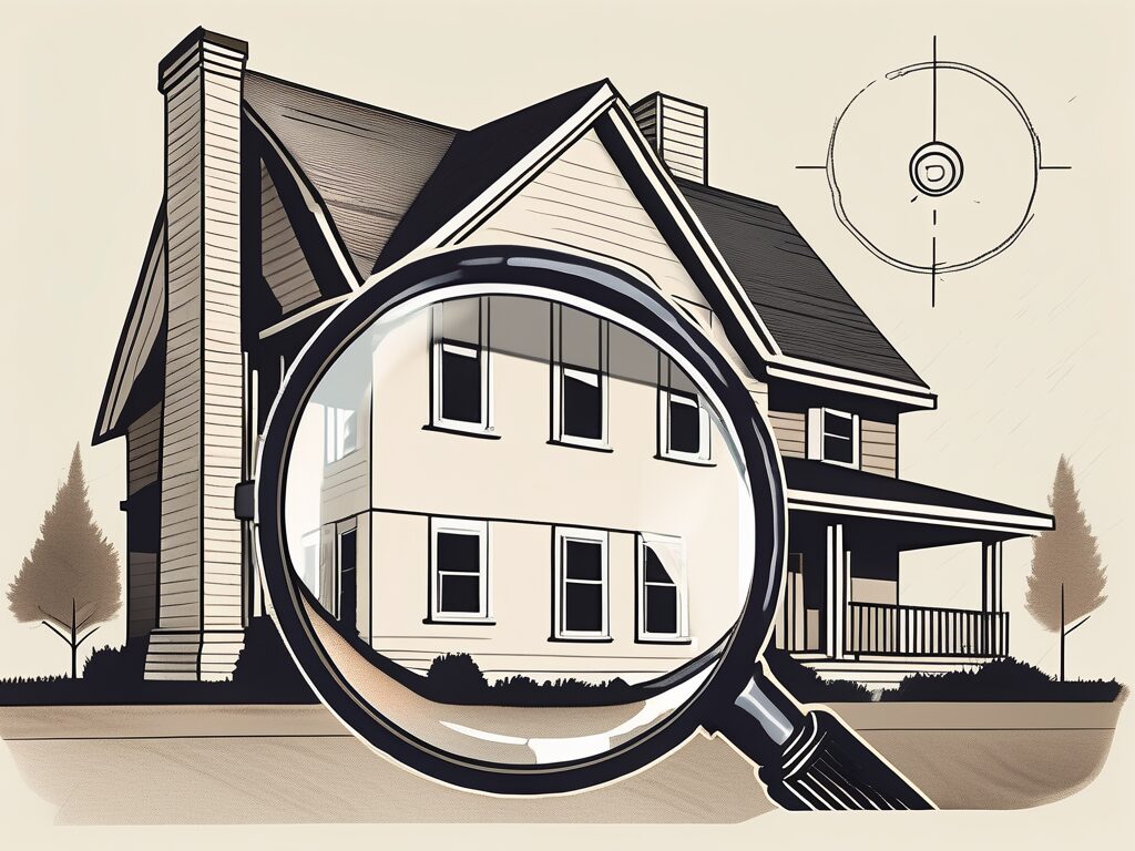 A house in lacrosse with a magnifying glass hovering over it