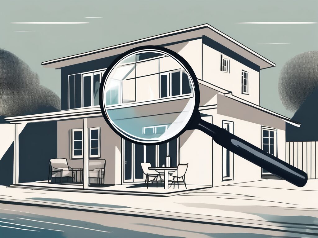 A picturesque naples home with a magnifying glass hovering over it