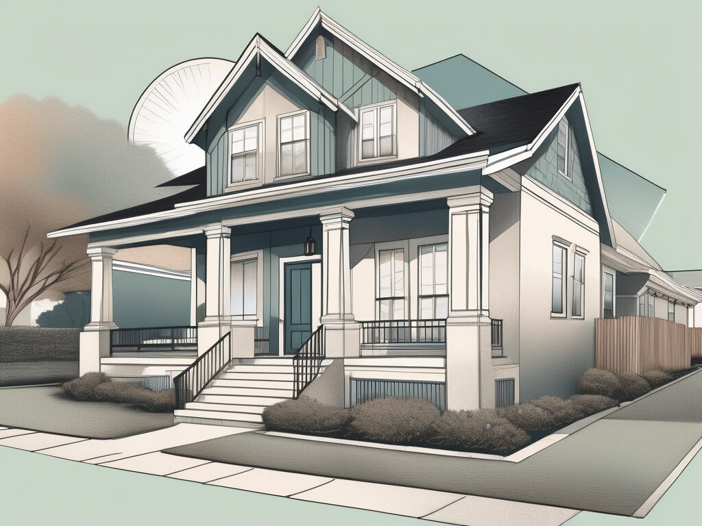 A traditional house in oakland park with a magnifying glass hovering over it