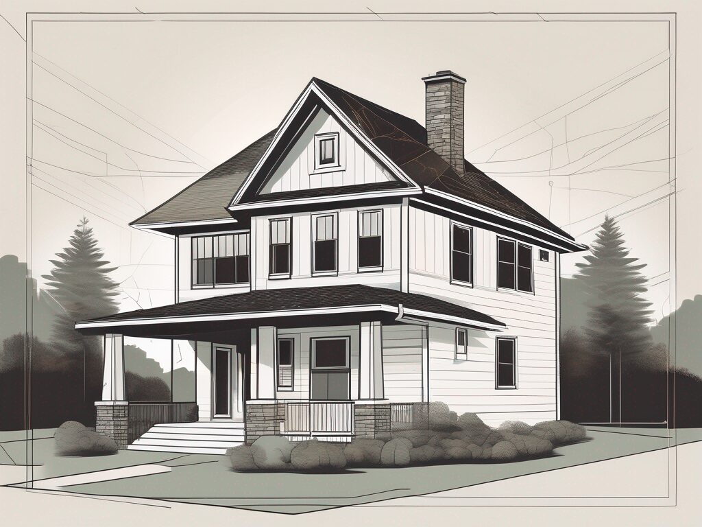 A traditional house in titusville with a magnifying glass hovering over it