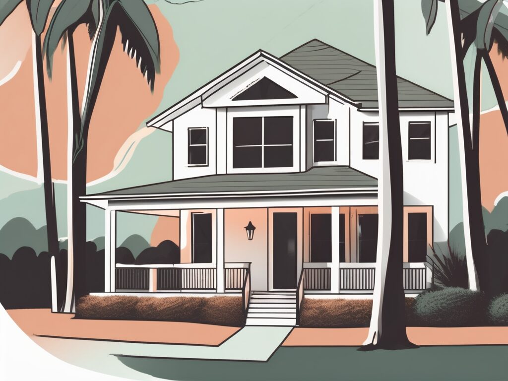 A quaint house surrounded by florida's unique landscape