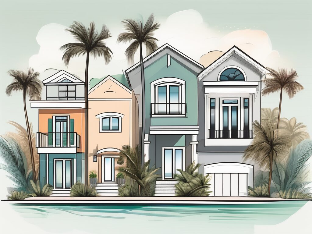 A picturesque bay harbor islands landscape with a variety of homes