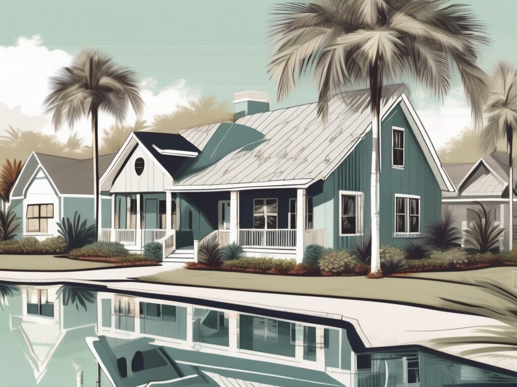 A picturesque haines city neighborhood with detailed houses of different styles and sizes