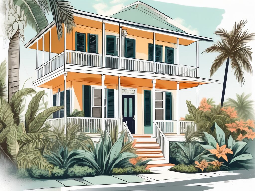 A charming key west home with tropical landscaping