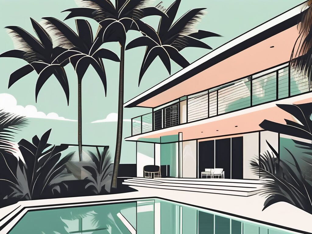 A beautiful north miami beach florida home with lush palm trees